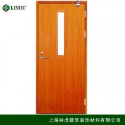 木質單開帶玻璃防火門