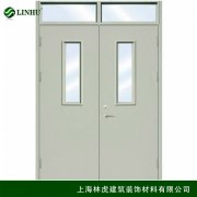 鋼質(zhì)雙開帶玻璃防火門